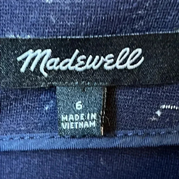 WOMENS SIZE 6 MADEWELL DRESS PLEATED IN FRONT DARK BLUE MIDI‎ - Picture 6 of 8